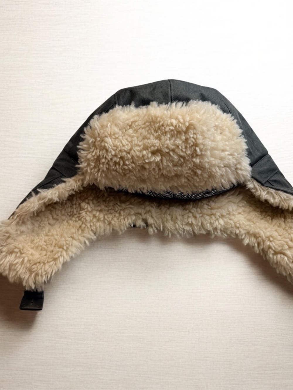 Columbia Titanium Trapper Hat S/M Faux Fur Lined Winter Ear Flap Black Gray